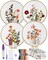 4 Sets Embroidery Kit for Beginners,Hummingbird and Flower Cross Stitch Set for Include Embroidery Cloth Hoops Threads for Craft Lover Hand Stitch (Flowers and Plants)